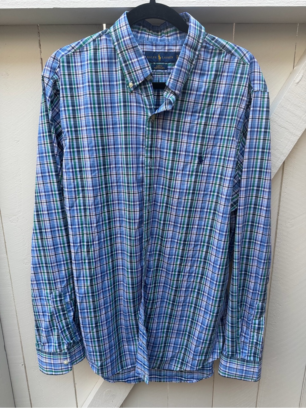 Ralph Lauren Blue Plaid Button-Down Shirt men’s XL